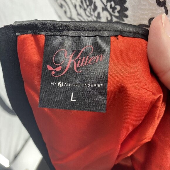 NWT Kitten By AllureBlack Faux Leather Zipper Embellished Mini Dress. Size Large - Picture 9 of 9